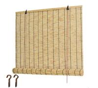 Cortina Enrollable de Caña Exterior,Estores Sol de Paja Romana,Retro Persianas de Bambú,Natural Rollo de Levantamiento,para Baño,Patio,Decoración de Ventanas,Jardín,Personalizable(75x225cm/30x89in)