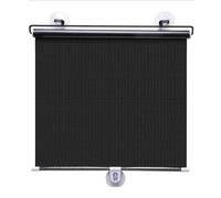 Cortina Enrollable Opaca Retráctil con Ventosas Estor Oscurecedor Parasol retráctil Privacidad para Balcón Negro Aislamiento Térmico Decoración para Sala Dormitorio Ventanas (45×125cm)