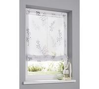 Cortina enrollable semitransparente impresa en acero inoxidable - Gancho para ventana Danny, montaje práctico sin perforación, filtro de luz, motivo tordos, dimensiones: 60 x 140 cm