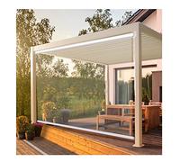 Cortina Enrollable Transparente Impermeable - Cortina Transparente para Exteriores para Puertas de Balcones y Patios, Protector de Ventanas de PVC de 160 x 200 cm privacidad