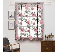 Cortina estampada de peonías para crear espacios acogedores en el dormitorio y el balcón, color morado