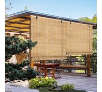 Cortina Exterior Bambu Persianas Enrollables Estor de bambú 85% Blackout Cortinas Romanas para Ventanas Anti-UV Intimidad 55 70 85 90 100 120 135 140 155 160 175cm Ancho para Jardín Pérgola Cocina