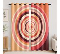 Cortina Habitacion Opaca Termica 2 Piezas 117An x 229Al cm Minimalismo Arte ArcoíRis GeometríA Cortinas Salon Aislantes Frío Calor Luz con Ojales MarróN Anti Calor UV Ruido, Cortinas Decoración