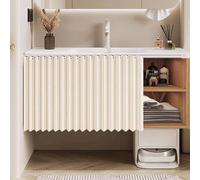 Cortina impermeable para debajo del fregadero, cortina de tela de privacidad con barra deslizante para armario, estantería, aula y armario, 80 cm de ancho x 50 cm de alto