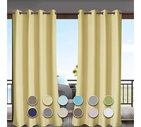 Cortina impermeable para exteriores, 210 x 260 cm, 1 panel con ojales, cortinas opacas de terciopelo, cortinas térmicas para terraza, pérgola, uso en interiores y exteriores, privacidad y protección