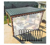 Cortina impermeable para exteriores con ojales para pérgola, veranda, paneles laterales de tela de polietileno para pabellón y cabaña, transparente, 4 x 2,5 m, protección de privacidad resistente a la