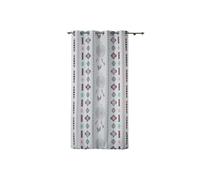 Cortina - Indila - Indilla - 140 x 260 cm - Blanco/Menta - 100% Poliéster - Ojales redondos