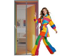 Cortina Magnética 101 x 204 cm Varios Tallas Mosquitera Magnética Transpirables, Antimosquitos para Dormitorio Balcón Sala de Estar Puerta de Patio, Gris