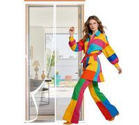 Cortina Magnética 101 x 285 cm Varios Tallas Cortina Magnética de Uso en Dos Temporadas, Resistente a Arañazos e Insectos para Puerta Exterior de Balcón Patio, Blanco
