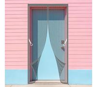 Cortina Magnética 103 x 270 cm Magnético Automático Cortina Antimosquitos Transpirables, Antimosquitos para Balcón, Cocina, Dormitorio, Correderas, Garaje O Patio, Gris