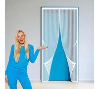 Cortina Magnética 110 x 261 cm Cierre Magnético de Arriba a Abajo Automáticamente Cortina Magnética Proteja a su Familia de Los Mosquitos para Puertas de Balcón O Terraza, Blanco