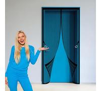Cortina Magnética 111 x 264 cm Cierre Magnético de Arriba a Abajo Automáticamente Cortina Magnética Proteja a su Familia de Los Mosquitos para Puertas de Balcón O Terraza, Negro