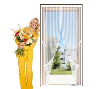 Cortina Magnética 113 x 191 cm Fácil de Instalar, No Requiere Herramientas Cortina Mosquitera Mantiene El Aire Fresco para Dormitorio Balcón Sala de Estar Puerta de Patio, Blanco