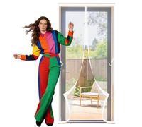 Cortina Magnética 116 x 180 cm Varios Tallas Cortina Mosquitera Puerta Exterior con Imanes No Requiere Herramientas, Fácil de Instalar para Todos Los Tamaños de Puertas, Blanco