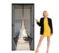 Cortina Magnética 116 x 229 cm Magnético Automático Mosquitera Cortina Puerta Magnetica Transpirables, Antimosquitos para Dormitorio Balcón Sala de Estar Puerta de Patio, Negro