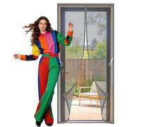 Cortina Magnética 117 x 222 cm Varios Tallas Cortina Mosquitera Puerta Exterior con Imanes No Requiere Herramientas, Fácil de Instalar para Todos Los Tamaños de Puertas, Gris