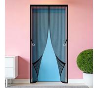 Cortina Magnética 119 x 194 cm Imán sin Necesidad de Taladrar Mosquitera Puerta Exterior Transpirables Resistente para Puertas de Balcón O Terraza, Negro