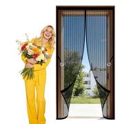 Cortina Magnética 119 x 213 cm Fácil de Instalar, No Requiere Herramientas Cortina Mosquitera Mantiene El Aire Fresco para Dormitorio Balcón Sala de Estar Puerta de Patio, Negro