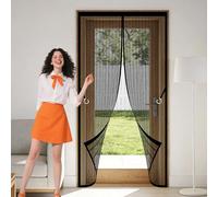Cortina Magnética 131 x 243 cm Se Cierra Automáticamente Mosquitera Puerta con Iman Mantiene El Aire Fresco Dentro y Los Bichos Fuera para Puertas de Salón Balcón Corredor, Negro