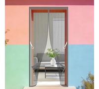 Cortina Magnética 137 x 240 cm Magnético Automático Mosquitera Magnetica Puerta Montaje Sencillo sin Necesidad de Taladrar para Balcón Puerta Corredera de Patio, Gris