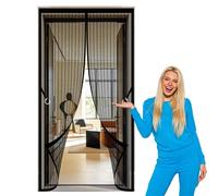 Cortina Magnética 202 x 255 cm Varios Tallas Mosquitera Puerta Magnetica Corredera Cortina No Requiere Herramientas, Fácil de Instalar para Puertas de Balcón O Terraza, Negro