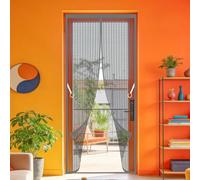 Cortina Magnética 65 x 208 cm Se Cierra Automáticamente Cortinas Antimosquitos Puertas Exteriores Resistente a La Rotura, Resistente para Puertas de Balcón O Terraza, Gris