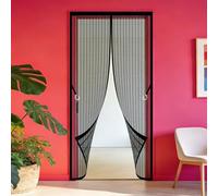 Cortina Magnética 69 x 205 cm Varios Tallas Mosquitera Puertas Cortina Mosquitera Magnética Lejos de Los Mosquitos para Puerta Exterior de Balcón Patio, Negro
