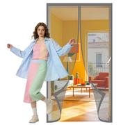 Cortina Magnética 71 x 270 cm Cierre Magnético de Arriba a Abajo Adsorción Magnética Anti Insecto Mosquitera Resistente a La Rotura para Puertas de Balcón O Terraza, Gris