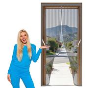 Cortina Magnética 78 x 260 cm Magnético Automático Mosquitera Puerta Exterior Transpirables Proteja a su Familia de Los Mosquitos para Puertas de Patio y Balconeras, Gris