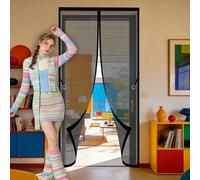 Cortina Magnética 89 x 265 cm Se Cierra Automáticamente Mosquitero Magnético Puerta Mantiene El Aire Fresco para Puertas de Patio y Balconeras, Negro