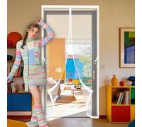 Cortina Magnética 90 x 261 cm Se Cierra Automáticamente Mosquitero Magnético Puerta Mantiene El Aire Fresco para Puertas de Patio y Balconeras, Blanco