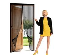 Cortina Magnética 91 x 282 cm Se Cierra Automáticamente Mosquitera Puerta Magnetica Corredera Cortina Fácil Instalación sin Taladrar para Puertas de Patio y Balconeras, Negro