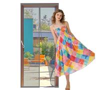 Cortina Magnética a Prueba de Mosquito para Balcón 130 x 188 cm Imanes para Un Autocierre Cortinas Mosquiteras Puertas Resistente para Puertas de Salón Balcón Corredor, Gris
