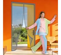 Cortina Magnética a Prueba de Mosquito para Balcón 68 x 295 cm Imán sin Necesidad de Taladrar Mosquito Net Resistente para Balcón Puerta Corredera de Patio, Gris