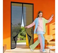 Cortina Magnética a Prueba de Mosquito para Balcón 69 x 281 cm Imán sin Necesidad de Taladrar Mosquito Net Resistente para Balcón Puerta Corredera de Patio, Negro