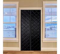 Cortina magnética Aislante del Calor para Puertas, 70x200cm Cortinas térmicas insonorizadas a Prueba de Viento, para la Puerta de Entrada del Dormitorio(Negra)