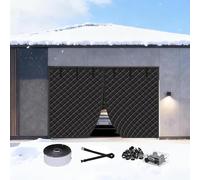 Cortina Magnética Aislante Térmica Para Puerta De Garaje 244x213cm Oxfords Impermeable Antiviento Y Contra El Frío, Cierre Automático, Fácil De Instalar(Negro,W244xH244cm)