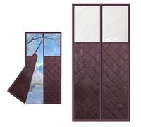 Cortina Magnética Autoabsorbente Para Puerta Espesar Invierno Cortina De Puerta Con Ventana Protección Contra El Frío No Requiere Perforación Para Balcón Sala Estar Patio(Coffee,110x215cm)