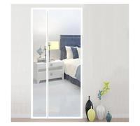 Cortina magnética autoadhesiva mágica, mosquitera for ventana, cierre automático, fuerza superfuerte, malla for puerta para Puerta del Balcón, Puerta Patio(White - Left Open,W80cm x h220cm)