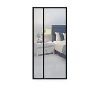 Cortina magnética autoadhesiva mágica, mosquitera for ventana, cierre automático, fuerza superfuerte, malla for puerta para Puerta del Balcón, Puerta Patio(Black - Left Open,W80cm x h220cm)
