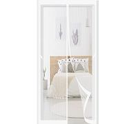 Cortina Magnetica Cortina 100 x 205 cm Cortina Mosquiteras Magnética Fácil de Instalar Cortina Antimoscas Para Puerta de Salón Pasillos Exteriores, Blanco