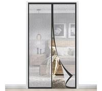 Cortina Magnética de Aislamiento Térmico para Puertas 155 x 195 cm, EVA Translúcido Cortina Puerta Magnética，Cierre magnético de la cortina autoaislada,No es necesario perforar,Negro