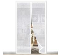 Cortina Magnética de Aislamiento Térmico para Puertas 75 x 95 cm, EVA Translúcido Cortina Puerta Magnética，Cierre magnético de la cortina autoaislada,No es necesario perforar,Blanco