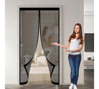 Cortina Magnetica Mosquitera 105 x 155 cm Protección Contra Insectos, Malla Fina, Mantiene El Aire Fresco, Mosquitera Autoadhesiva para Puerta de Balcón, Puerta de Patio, Negro
