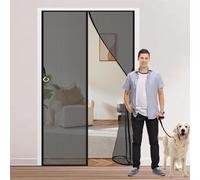 Cortina Magnetica Mosquitera 115 x 195 cm Protección Contra Insectos, Malla Fina, Mantiene El Aire Fresco, Mosquiteras para Puerta para Puerta Corredera, de Salón, Negro