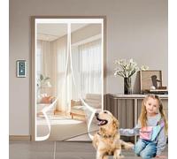 Cortina Magnetica Mosquitera 119 x 137 cm Protección Contra Insectos, Malla Fina, Mantiene El Aire Fresco, Cortinas Antimosquitos para Puerta de Balcón, Puerta de Patio, Blanco