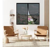 Cortina Magnetica Mosquitera 66x90cm Cierre Magnético, Malla Fina, Transpirable, Resistente y Duradera Mosquitera Magnético para Múltiples Tipos de Ventana, Negro