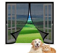 Cortina Magnetica Mosquitera 72 x 68 cm Mantiene El Aire Fresco, Protección Contra Insectos, Fácil de Instalar Mosquiteras para Ventana para Múltiples Tipos de Ventana, Negro