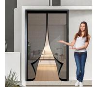 Cortina Magnetica Mosquitera 85 x 155 cm Protección Contra Insectos, Malla Fina, Mantiene El Aire Fresco, Mosquitera Magnético para Puerta Corredera, Puerta de Salón, Negro