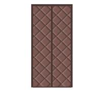Cortina magnética para puerta con aislamiento térmico, autoadhesiva, gruesa, para invierno, para sala de estar y dormitorio, color marrón, 70 x 200 cm, eficiencia energética, fácil de instalar